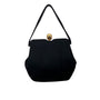 Vintage Rosenfeld Black Gold Clasp & Purple Gem Detail Evening Clutch Bag Sz S