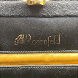 Vintage Rosenfeld Black Gold Clasp & Purple Gem Detail Evening Clutch Bag Sz S