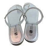 White Mountain Womens Silver Rhinestone Presto Sandals Size 7M - New