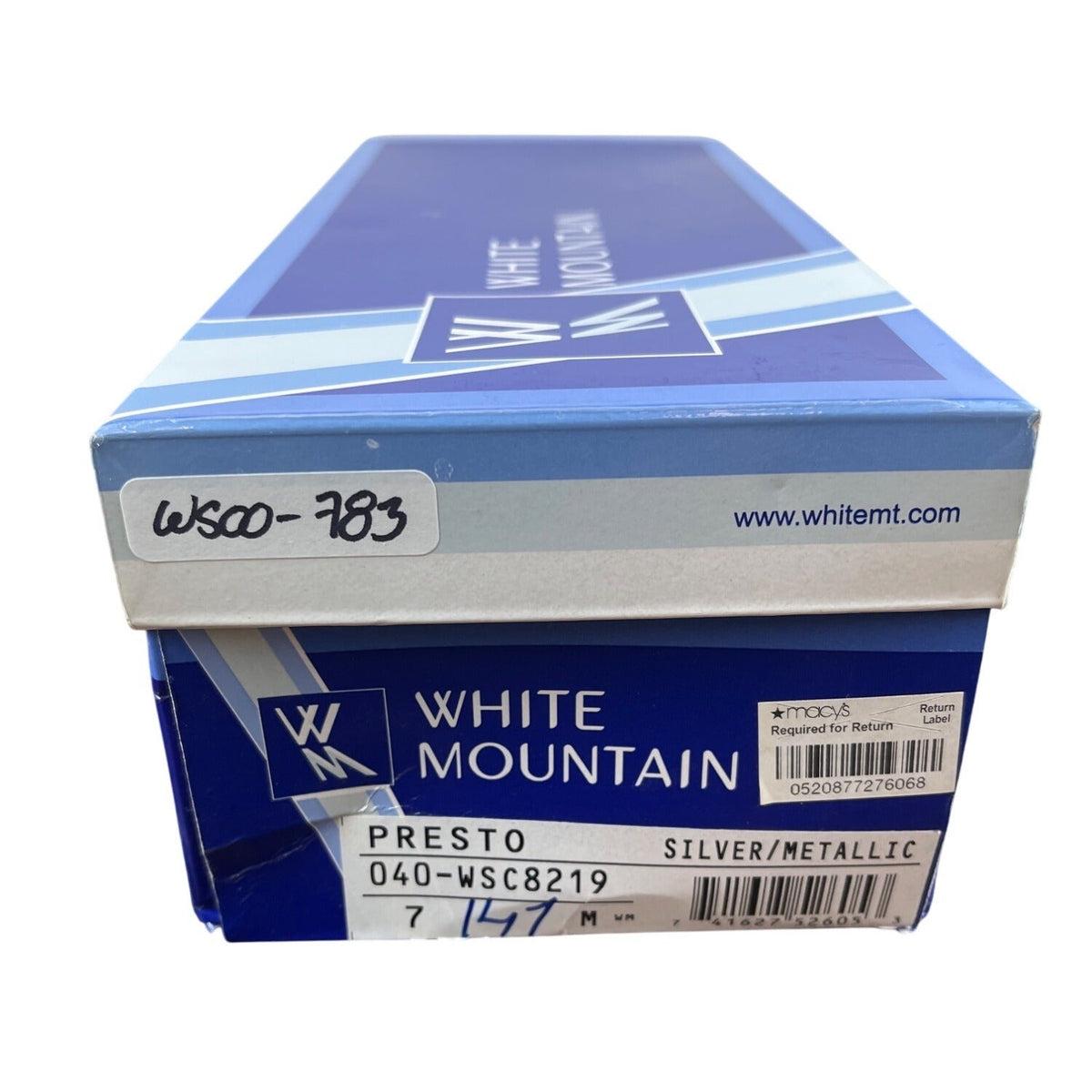 White Mountain Womens Silver Rhinestone Presto Sandals Size 7M - New