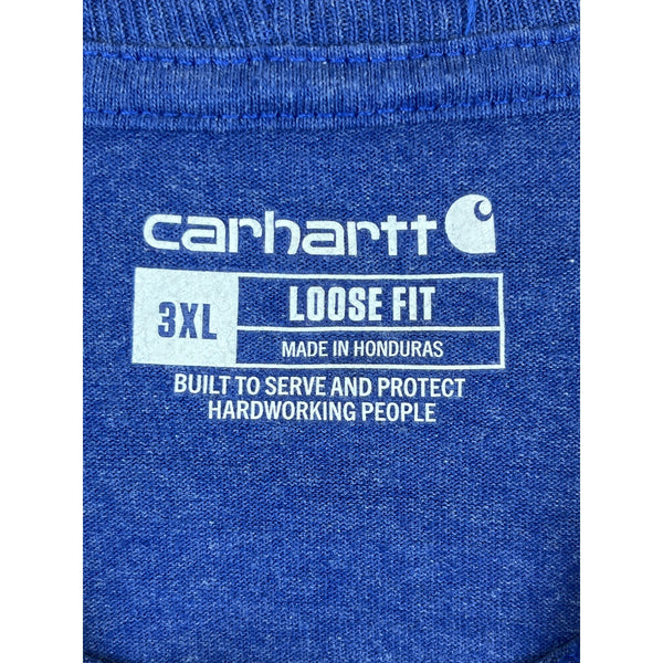 Carhartt Mens Blue Cotton Loose Fit Pocket T-Shirt Size 3XL