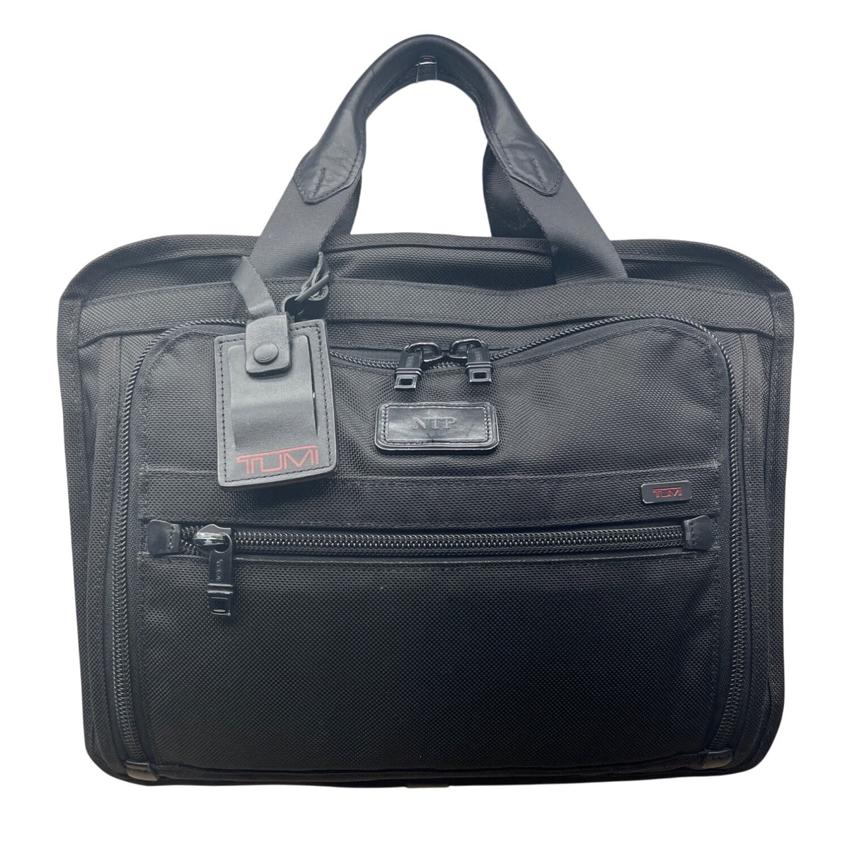 Tumi Alpha 3 Black Nylon Handles & Shoulder Strap T-Pass Laptop Briefcase Sz L