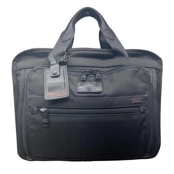 Tumi Alpha 3 Black Nylon Handles & Shoulder Strap T-Pass Laptop Briefcase Sz L