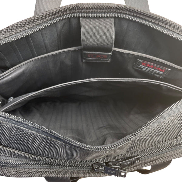 Tumi Alpha 3 Black Nylon Handles & Shoulder Strap T-Pass Laptop Briefcase Sz L