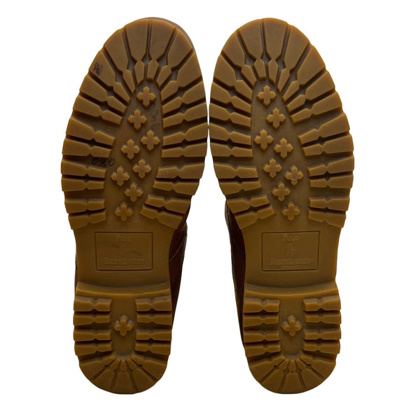 Polo Ralph Lauren Men’s Brown Leather Lace Up Rumford Moc Toe Ankle Boots Sz 12D