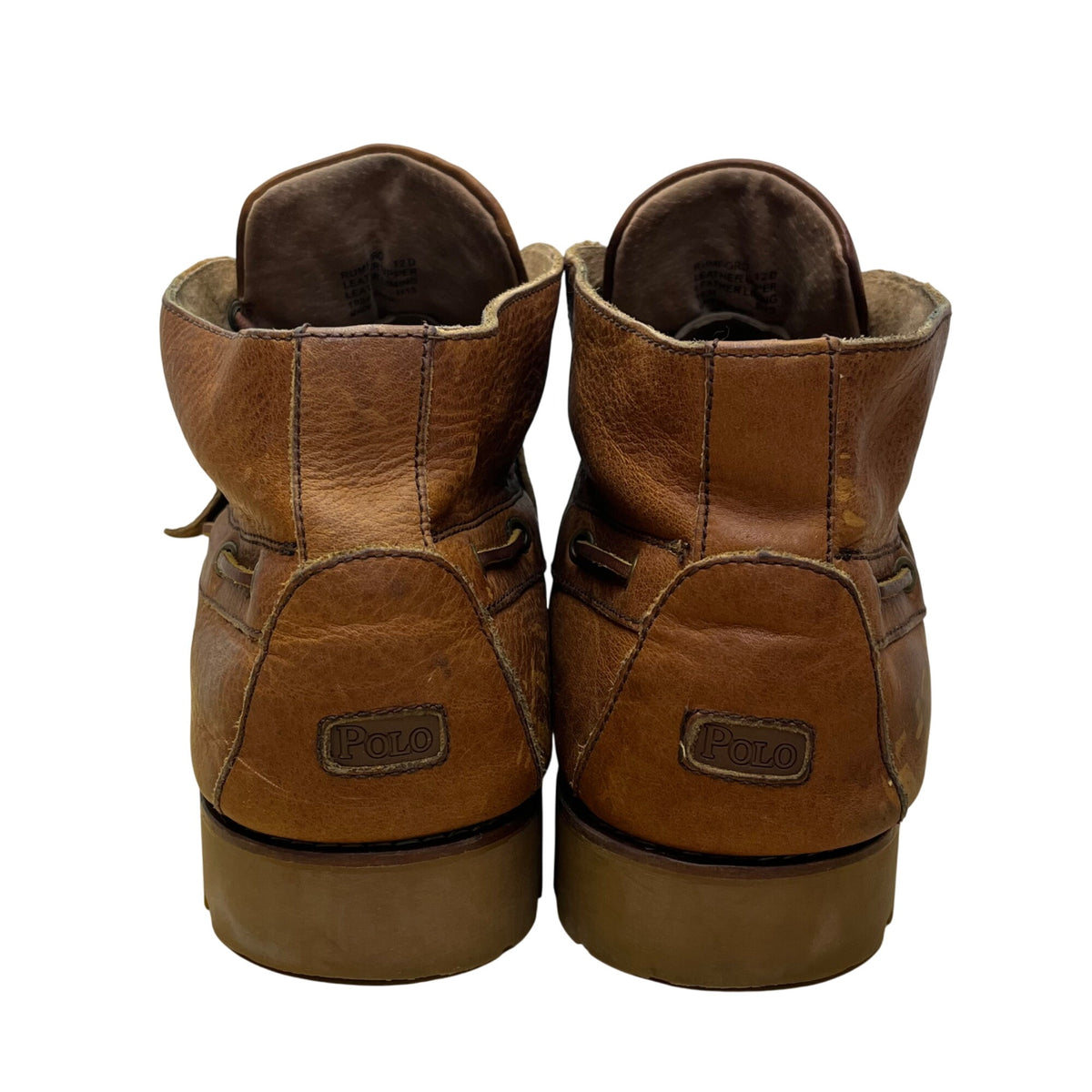 Polo Ralph Lauren Men’s Brown Leather Lace Up Rumford Moc Toe Ankle Boots Sz 12D