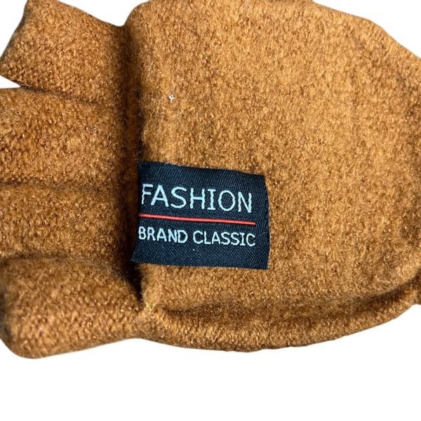 Fashion Brown Acrylic Fingerless Convertible Mittens Size OS