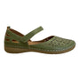Good Choice Women’s Olive Perforated Floral Design Faryn Flat Shoes Sz 10