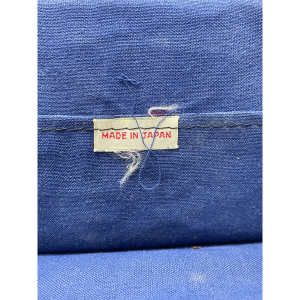 Raffia Womens Navy Blue Woven Handbag With Beaded Texture & Silver Turn-Lock Closure