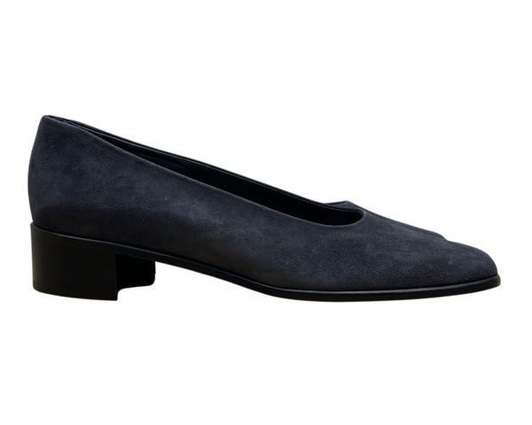Jean Paul Barriere Accessoire Caviar Black Pumps Suede Square Toe Shoes Sz 6