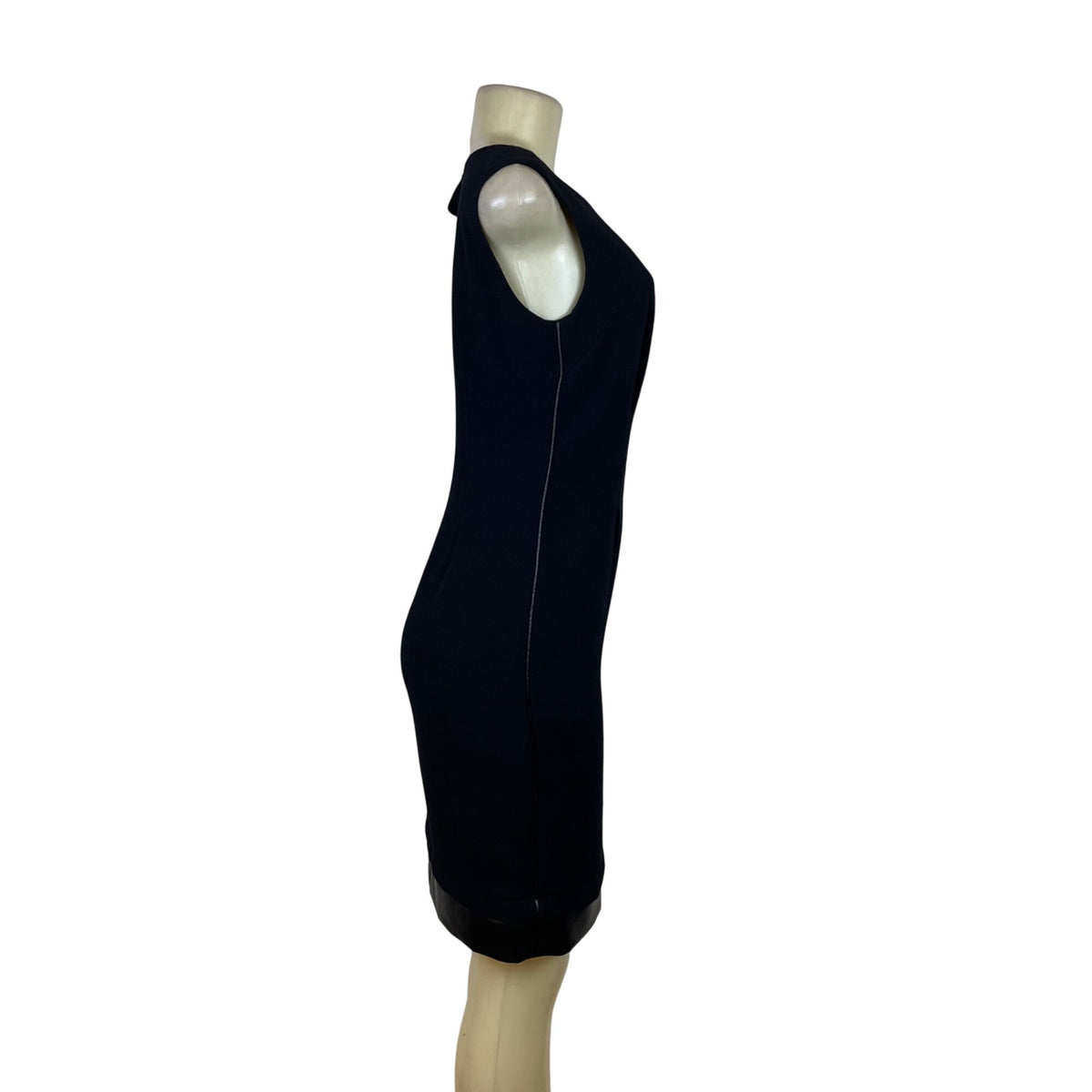 Per Se Womens Black Wool Blend Sleeveless Bow Accent Sheath Dress Size 4