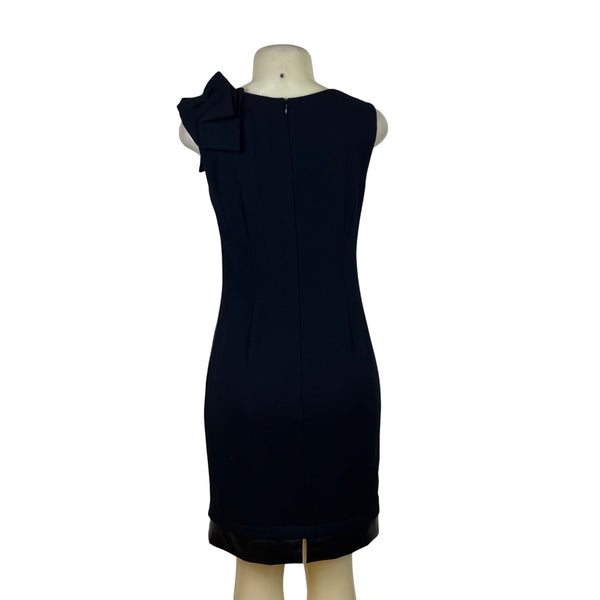 Per Se Womens Black Wool Blend Sleeveless Bow Accent Sheath Dress Size 4