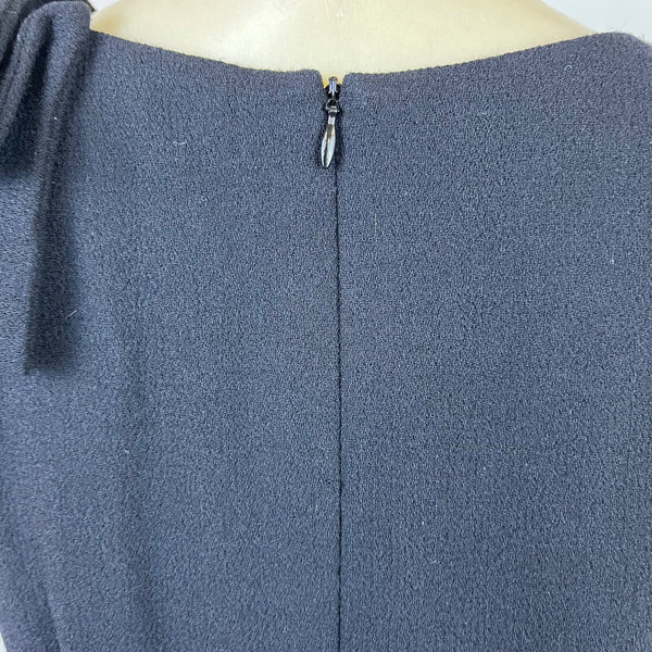 Per Se Womens Black Wool Blend Sleeveless Bow Accent Sheath Dress Size 4