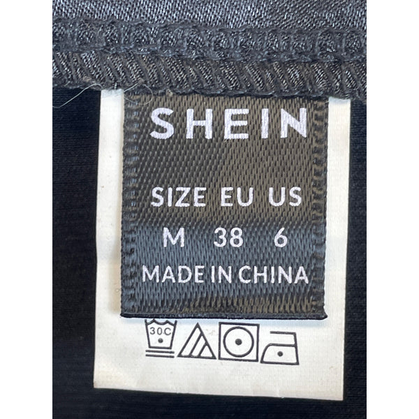 Shein Womens Black Satin Lace-Up Side Tie Camisole Crop Top Medium