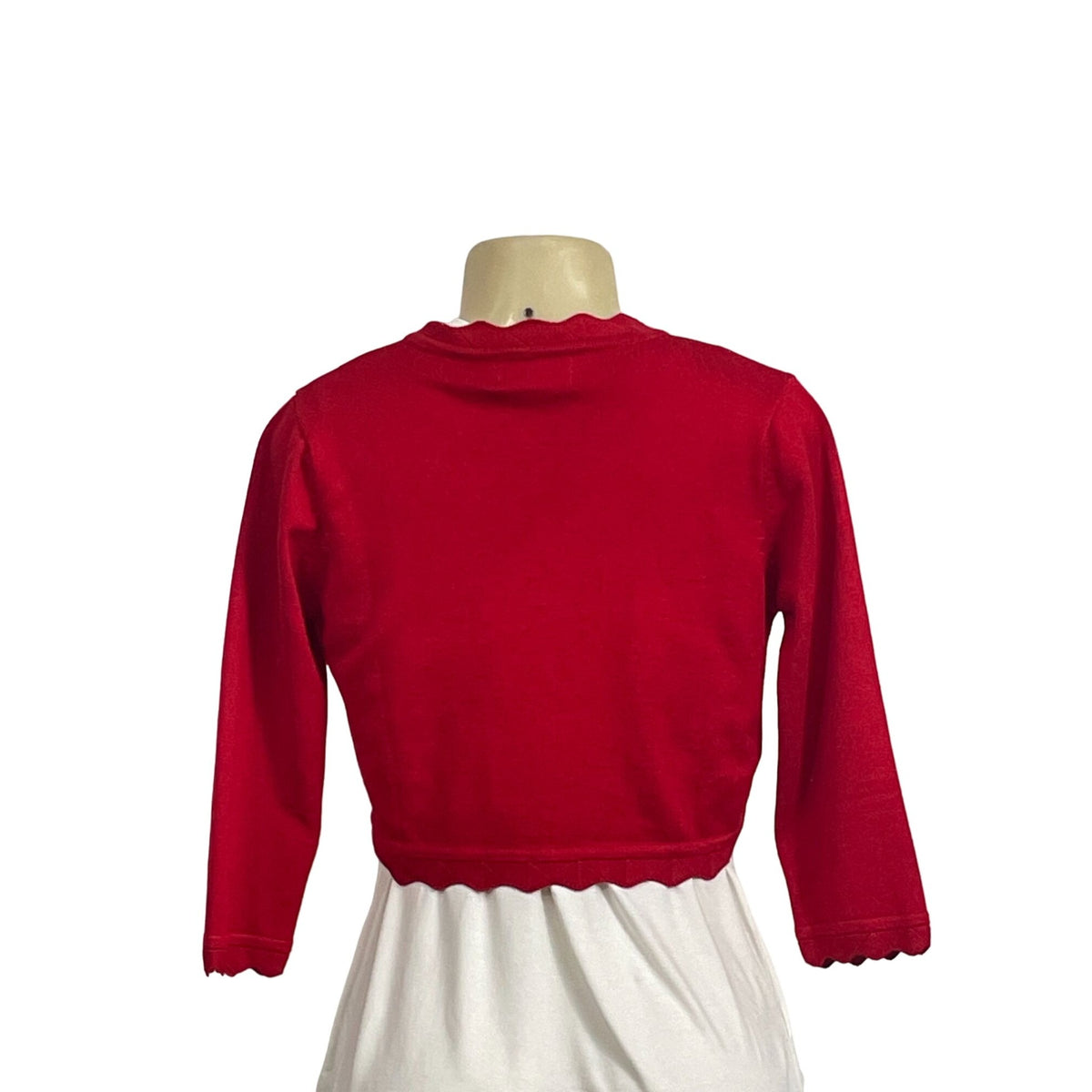 Grace Karin Womens Red Cropped Knit Bolero Cardigan Shrug Small Cotton & Acrylic New