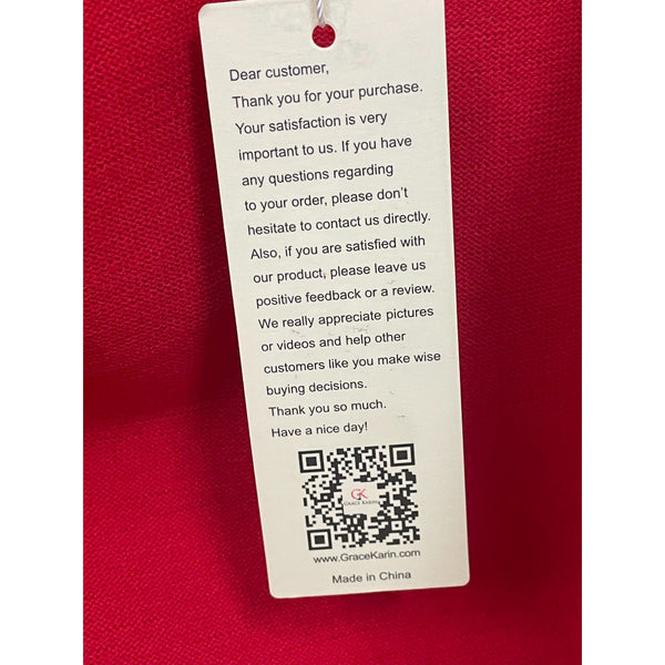 Grace Karin Womens Red Cropped Knit Bolero Cardigan Shrug Small Cotton & Acrylic New