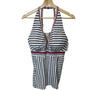 Swim By Cacique Lightly Lined Balconette Halter Neck Striped Swimsuit Top Size 40D