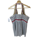 Swim By Cacique Lightly Lined Balconette Halter Neck Striped Swimsuit Top Size 40D