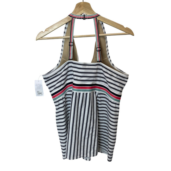 Swim By Cacique Lightly Lined Balconette Halter Neck Striped Swimsuit Top Size 40D