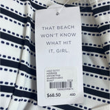 Swim By Cacique Lightly Lined Balconette Halter Neck Striped Swimsuit Top Size 40D
