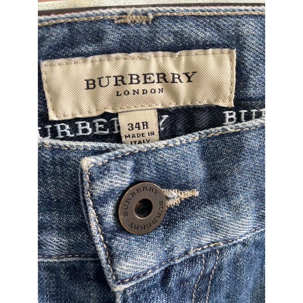 Burberry Mens Blue Denim Jeans 34R Italian Made Casual Style