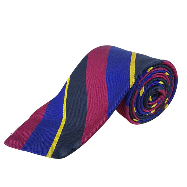 Vintage Brooks Brothers Multi-Color Silk Striped Tie 57" Classic Red/Blue/Yellow