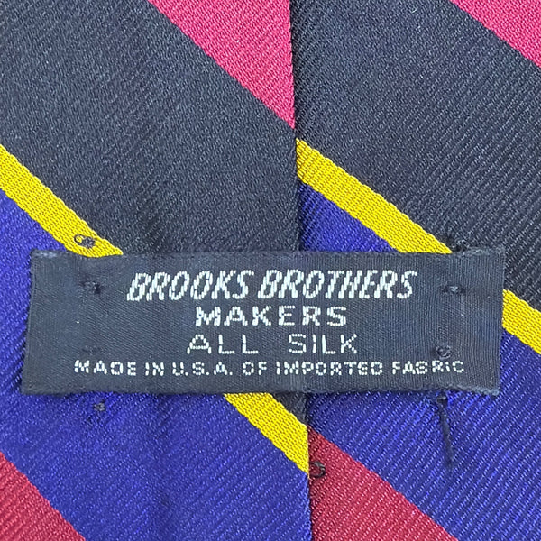 Vintage Brooks Brothers Multi-Color Silk Striped Tie 57" Classic Red/Blue/Yellow