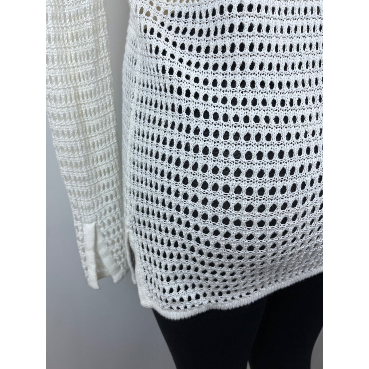 The Limited Womens White Knit Hooded Sweater Sz S