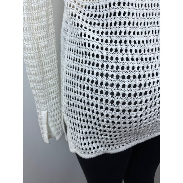 The Limited Womens White Knit Hooded Sweater Sz S