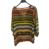 Vince Camuto Womens Multicolor Chevron Print Blouse 1X Lightweight & Stylish Tunic Top