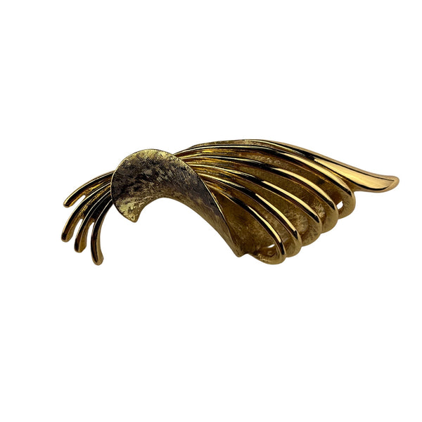 Monet Womens Gold Tone Metal Abstract Brooch Vintage Elegant Statement Pin Collectible