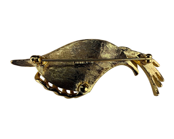 Monet Womens Gold Tone Metal Abstract Brooch Vintage Elegant Statement Pin Collectible