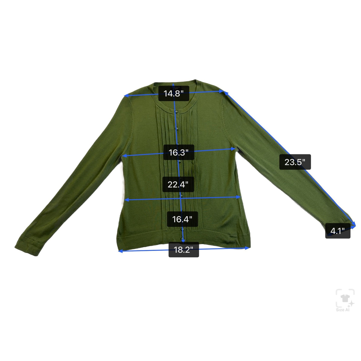 Talbots Womens Olive Green Merino Cardigan Sweater Pure Wool Button Front Size M