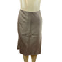 JS Boutique Women's Taupe Petite Satin Midi Skirt With Back Zipper Size 4