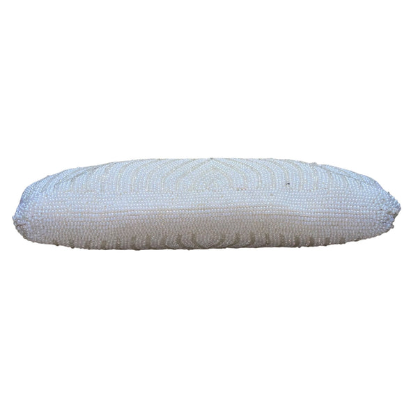 Vintage Women’s Ivory Beaded Made in Japan Kiss Lock Evening Clutch