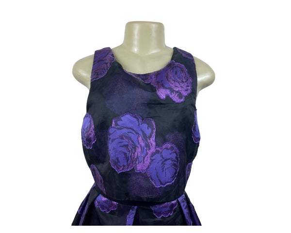 Asos Women’s Purple A-Line Sleeveless Floral Print Evening Dress Sz 12 - New