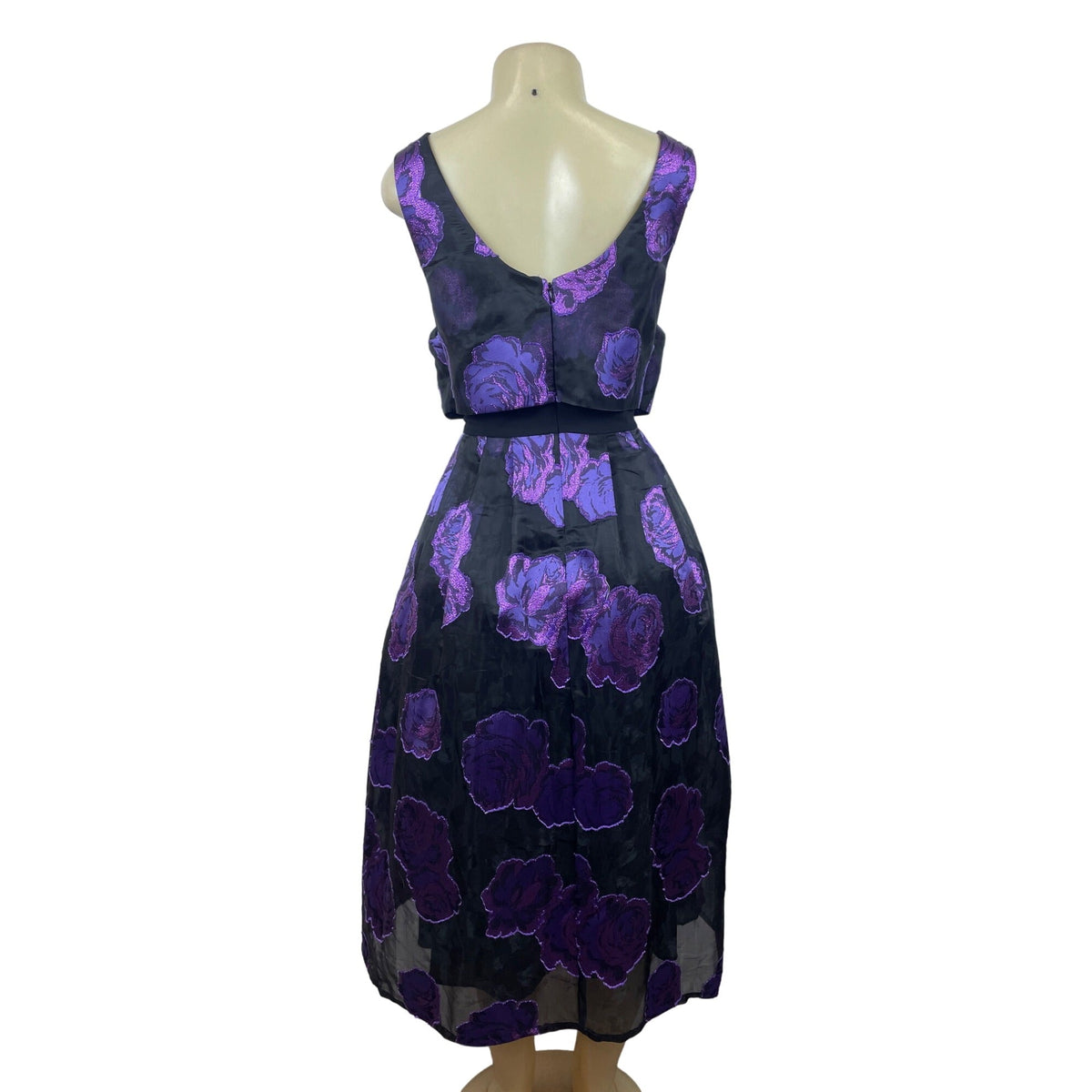 Asos Women’s Purple A-Line Sleeveless Floral Print Evening Dress Sz 12 - New