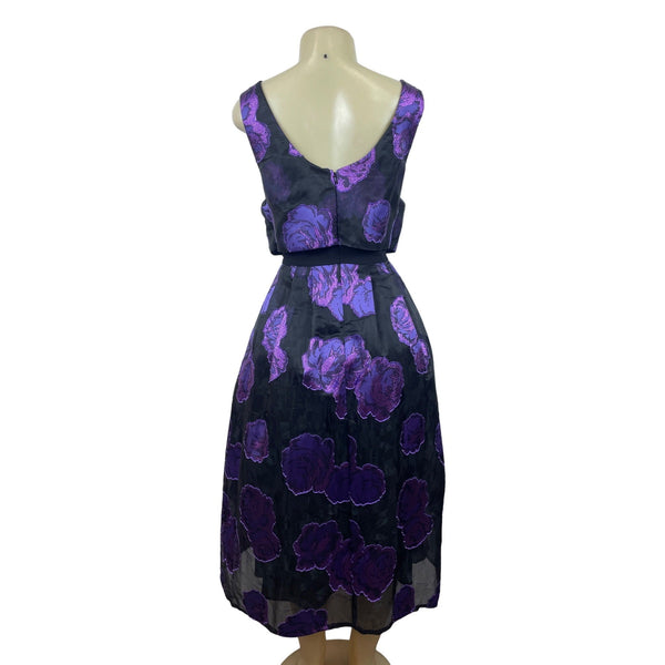 Asos Women’s Purple A-Line Sleeveless Floral Print Evening Dress Sz 12 - New