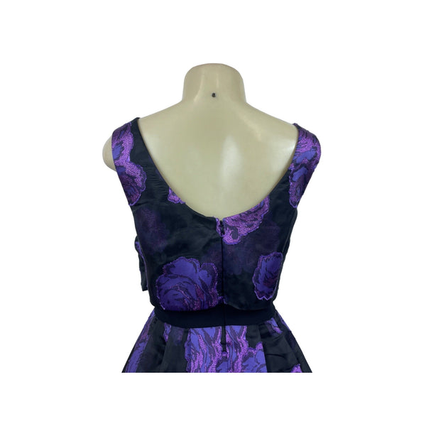 Asos Women’s Purple A-Line Sleeveless Floral Print Evening Dress Sz 12 - New