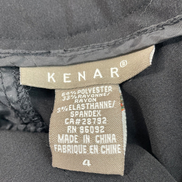 Kenar Womens Black Stretch Cropped Dress Pants Size 4 - New