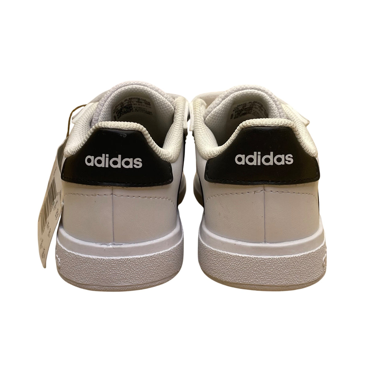 Adidas Kids White/Black Synthetic Adhesive Grand Court 2.0 CF Sneakers Size 8.5K