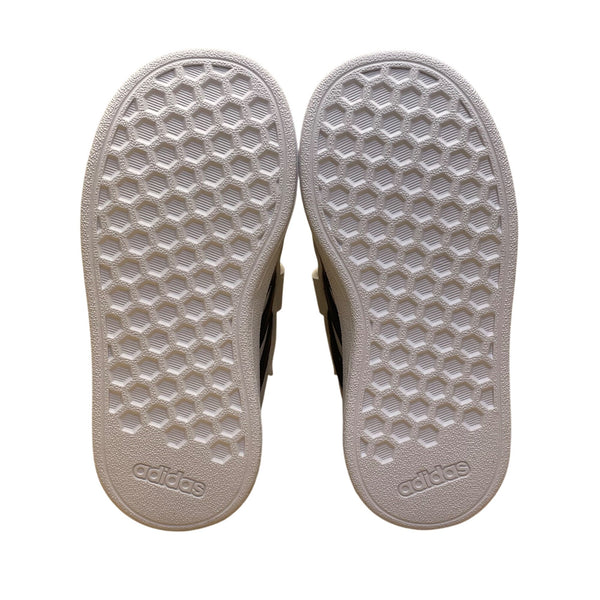 Adidas Kids White/Black Synthetic Adhesive Grand Court 2.0 CF Sneakers Size 8.5K