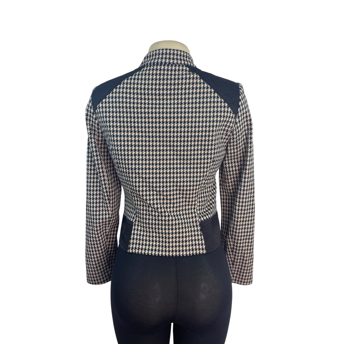 White House Black Market Houndstooth Pattern Womens Zip-Up Jacket Size 4