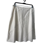 White House Black Market Womens Ivory Cotton A-Line Embroidered Detail Skirt Size 10