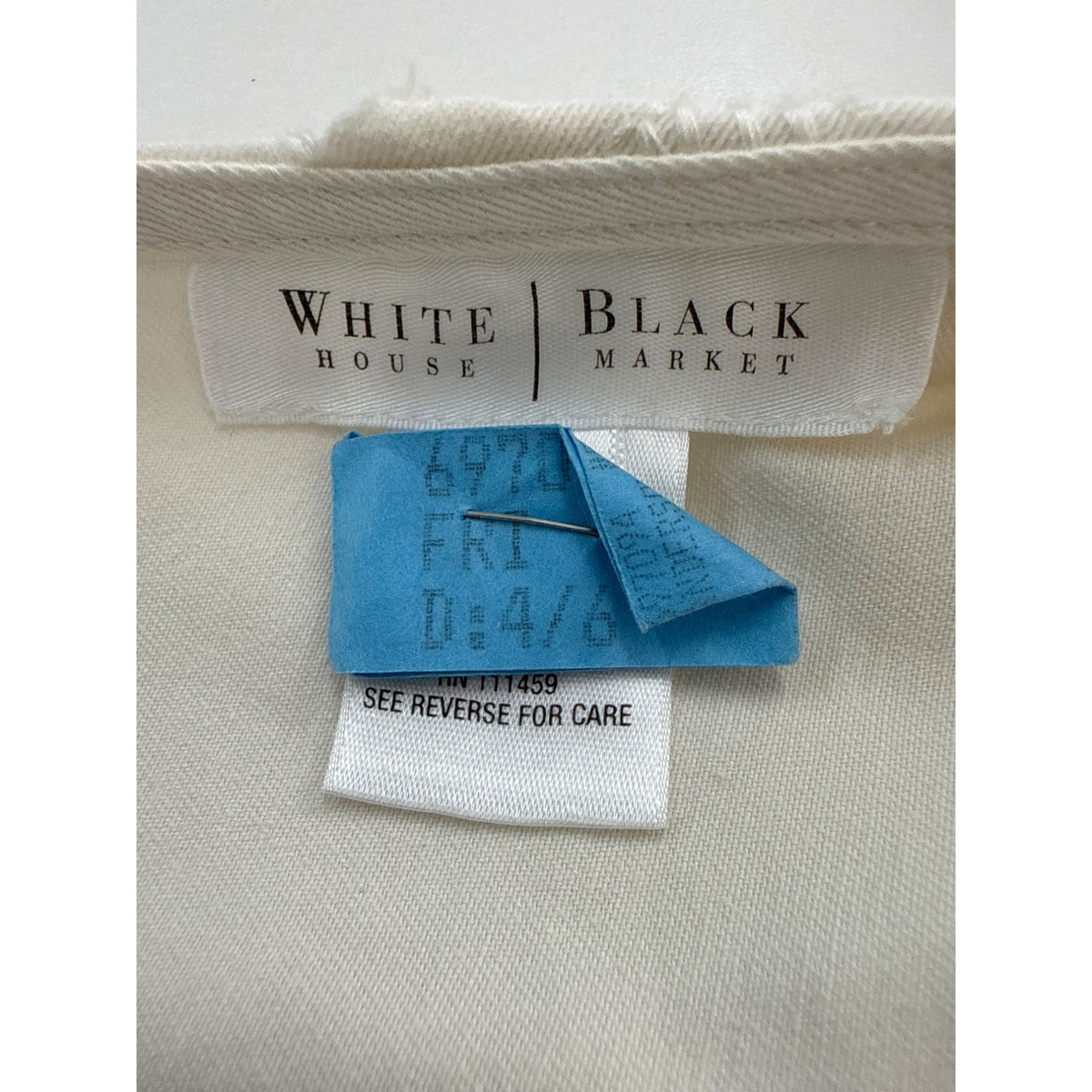 White House Black Market Womens Ivory Cotton A-Line Embroidered Detail Skirt Size 10