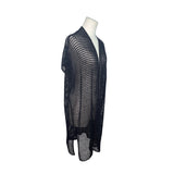 Eileen Fisher Black Open Knit Cardigan Vest XXS/XS Lightweight Size XXS / XS
