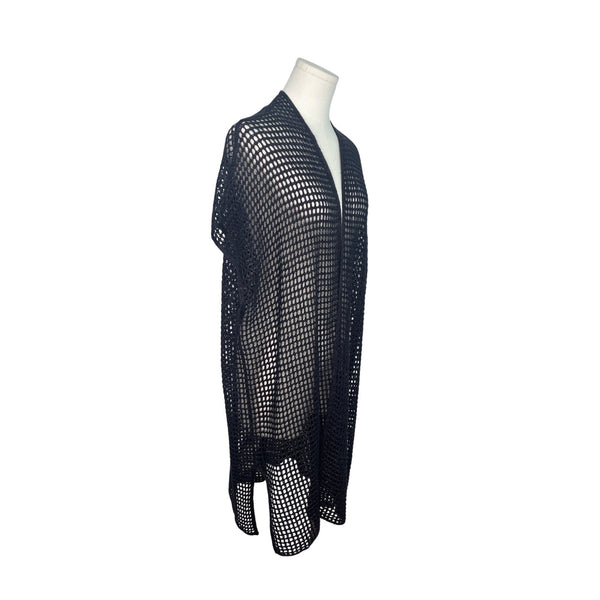 Eileen Fisher Black Open Knit Cardigan Vest XXS/XS Lightweight Size XXS / XS