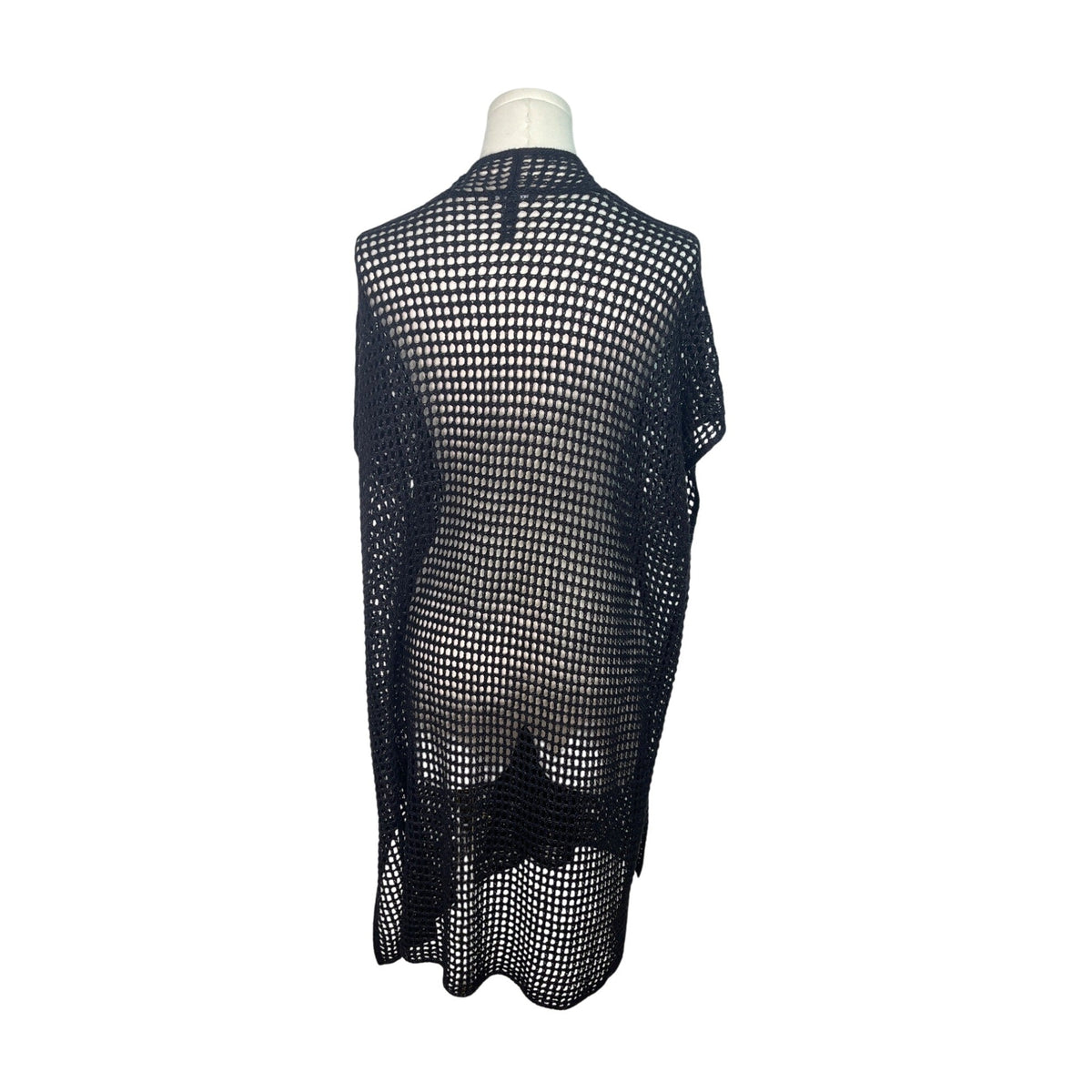 Eileen Fisher Black Open Knit Cardigan Vest XXS/XS Lightweight Size XXS / XS