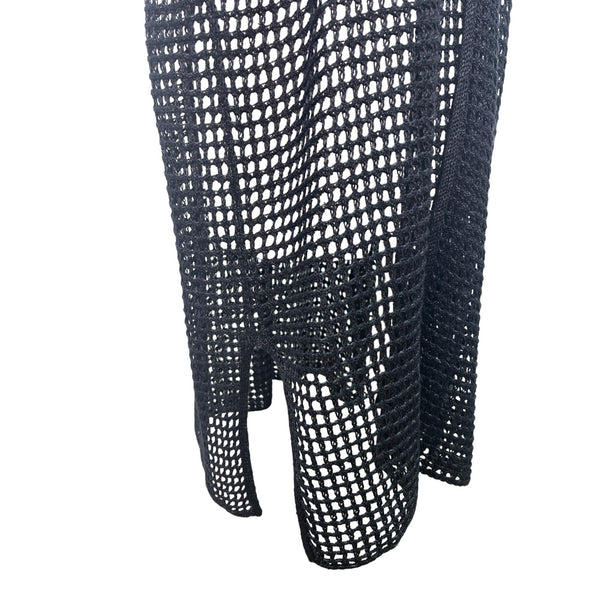 Eileen Fisher Black Open Knit Cardigan Vest XXS/XS Lightweight Size XXS / XS