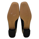 Salvatore Ferragamo Womens Black Patent Leather Silver Buckle Loafers Sz 5.5 B